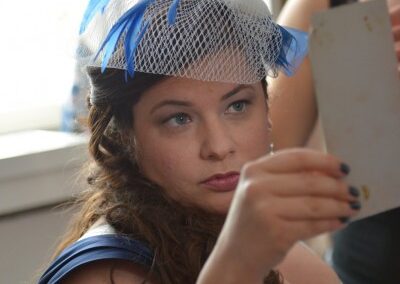 Abito da sposa curvy colorato anni 50